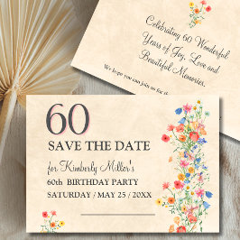 Elegante Blume 60 Jahre Party Flora 60. Geburtstag Save The Date
