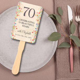 Elegante Blume 70 Jahre Party Flora 70. Geburtstag Fächer