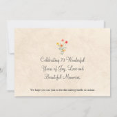 Elegante Blume 70 Jahre Party Flora 70. Geburtstag Save The Date (Rückseite)