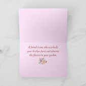 Elegante Blume, A Friend ist... Karte (Innenseite)