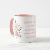 Elegante Blume, A Friend ist... Tasse (Vorderseite Links)