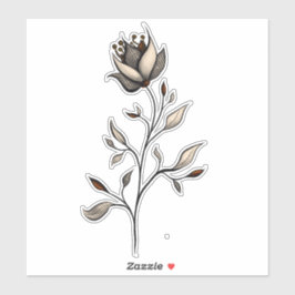 Elegante Blume Abstrakte Kunst, Dichtung und Musik Aufkleber