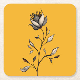 Elegante Blume Abstrakte Kunst, Dichtung und Musik Rechteckiger Pappuntersetzer