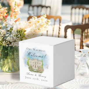 Elegante Blume am Brunnen Begrüßung Geschenkschachtel