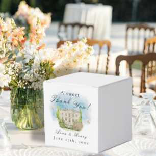 Elegante Blume am Brunnen Hochzeit Vielen Dank Geschenkschachtel