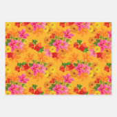 Elegante Blume auf Orange Geschenkpapier Set (Vorderseite)