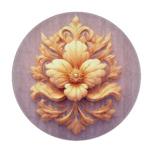 Elegante Blume auf ornamentaler Hintergrund Schneidebrett