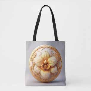 Elegante Blume auf verziertem Hintergrund Tasche