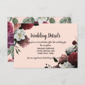 Elegante Blume aus Burgund und Rosa Begleitkarte (Vorne/Hinten)