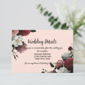 Elegante Blume aus Burgund und Rosa Begleitkarte (Stehend Vorderseite)