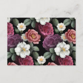 Elegante Blume aus Burgund und Rosa Begleitkarte (Rückseite)