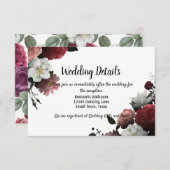 Elegante Blume aus Burgund und Rosa Begleitkarte (Vorne/Hinten)