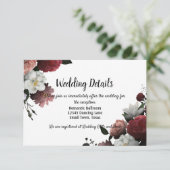 Elegante Blume aus Burgund und Rosa Begleitkarte (Stehend Vorderseite)