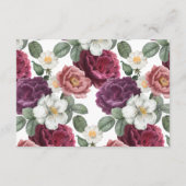 Elegante Blume aus Burgund und Rosa Begleitkarte (Rückseite)