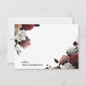 Elegante Blume aus Burgund und Rosa Dankeskarte (Rückseite)