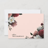 Elegante Blume aus Burgund und Rosa Dankeskarte (Rückseite)