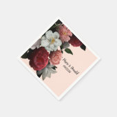Elegante Blume aus Burgund und Rosa Serviette (Ecke)