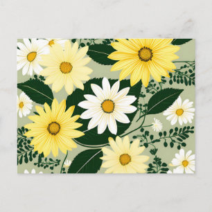 Elegante Blume aus Gelb und Weiß Postkarte