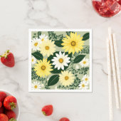 Elegante Blume aus Gelb und Weiß Serviette (Beispiel)