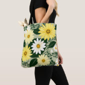 Elegante Blume aus Gelb und Weiß Tasche (Von Nahem)