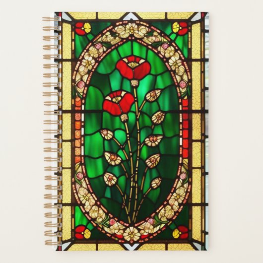 Elegante Blume aus gepolstertem Glas Planer (Vorderseite)