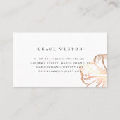 Elegante Blume aus Kupfer tropischen Hibiskus Visitenkarte (Rückseite)