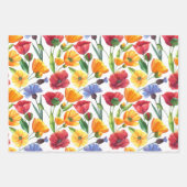 Elegante Blume aus Rot und Gelb Mohnblumen, Kornbl Geschenkpapier Set (Vorderseite 2)