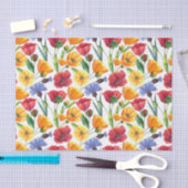 Elegante Blume aus Rot und Gelb Mohnblumen, Kornbl Seidenpapier (Handwerk)