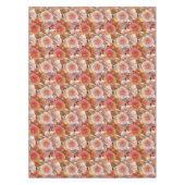 Elegante Blume aus tropischem Pfirsich und weißem  Tischdecke (Vorderseite)