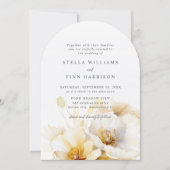 Elegante Blume aus weißem Gelb - Details Hochzeit Einladung (Vorderseite)