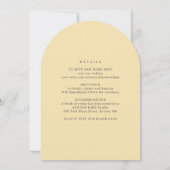 Elegante Blume aus weißem Gelb - Details Hochzeit Einladung (Rückseite)