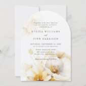 Elegante Blume aus weißem Gelb - Details Hochzeit Einladung (Vorderseite)