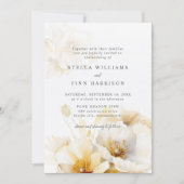 Elegante Blume aus weißem Gelb - Details Hochzeit Einladung (Vorderseite)