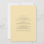 Elegante Blume aus weißem Gelb - Details Hochzeit Einladung (Rückseite)