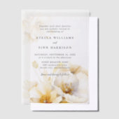 Elegante Blume aus Weißgelb Pergament Einladungen (Versetzt)