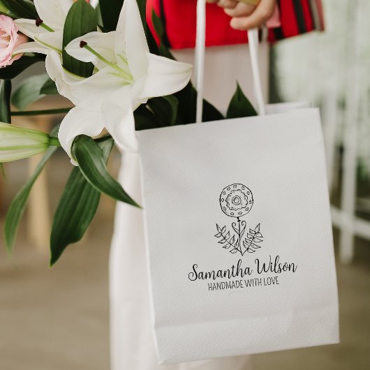 Elegante Blume, benutzerdefiniert handgemacht groß Gummistempel