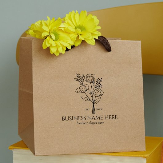 Elegante Blume benutzerdefiniertes Geschäftsmodell Gummistempel