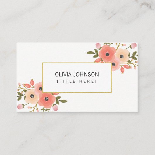 Elegante Blume Berufliche Visitenkarten Visitenkarte (Vorderseite)