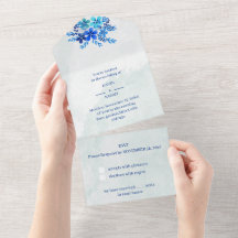 Elegante Blume Blauer individueller Hochzeitsservi