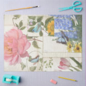 Elegante Blume Blaurosa Butterfly-Vogel-Decoupage Seidenpapier (Basteln)