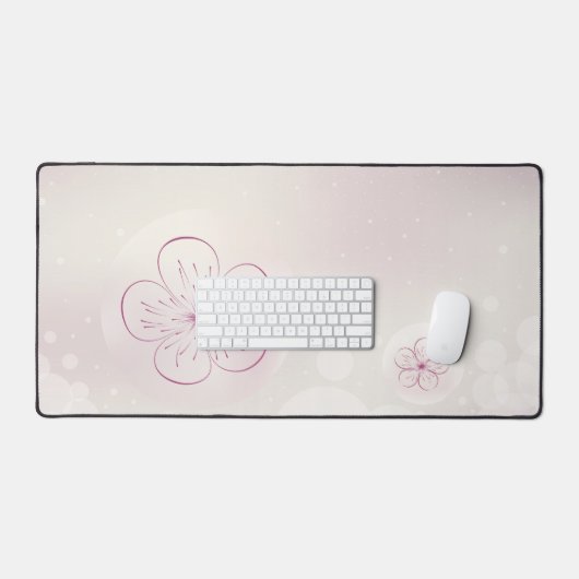 Elegante Blume Bloom Desk Mat Schreibtischunterlage (Tastatur & Maus)