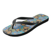 Elegante Blume Blue Periwinkle Floral Classic Badesandalen (Schrägansicht)