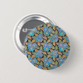 Elegante Blume Blue Periwinkle Floral Classic Button (Vorne & Hinten)