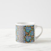 Elegante Blume Blue Periwinkle Floral Classic Espressotasse (Rechts)