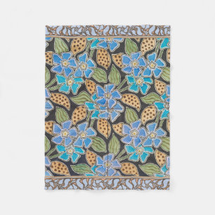 Elegante Blume Blue Periwinkle Floral Classic Fleecedecke