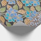 Elegante Blume Blue Periwinkle Floral Classic Geschenkpapier (Ecke)