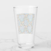 Elegante Blume Blue Periwinkle Floral Classic Glas (Rückseite)