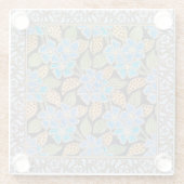 Elegante Blume Blue Periwinkle Floral Classic Glasuntersetzer (Rückseite)