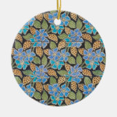 Elegante Blume Blue Periwinkle Floral Classic Keramik Ornament (Vorne)