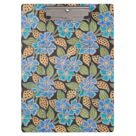 Elegante Blume Blue Periwinkle Floral Classic Klemmbrett (Vorderseite)